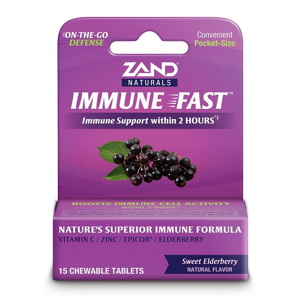 Zand Immune Fast Elderberry 15 Chewable Tablets Herbs Zand  (4594715492417)